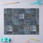 Indigo denim patchwork naadloos patroon tissuepapier (Craft)
