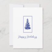 Indigo dennenbomen  feestdagenkaart (Voorkant)