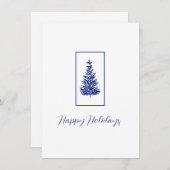 Indigo dennenbomen  feestdagenkaart (Voorkant / Achterkant)