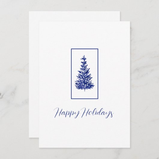 Indigo dennenbomen  feestdagenkaart (Voorkant / Achterkant)