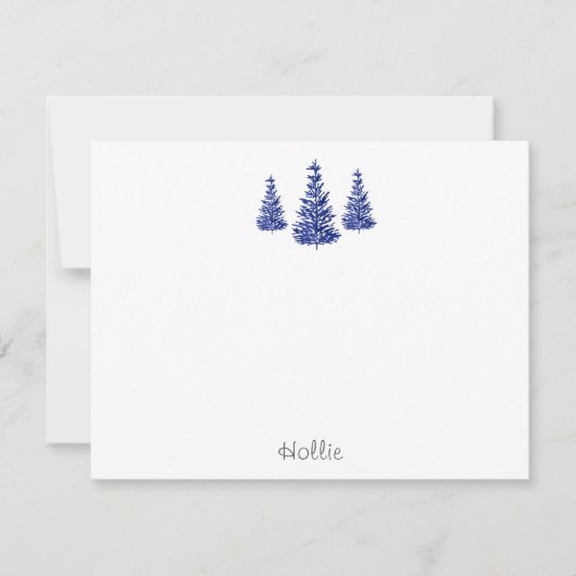 Indigo dennenbomen  notitiekaartje (Voorkant)