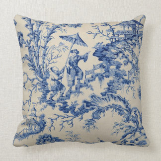 Indigo Designer Toile Pillow Kussen