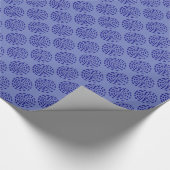 Indigo donkerblauw gestreept cirkelpatroon op blau cadeaupapier (Hoek)