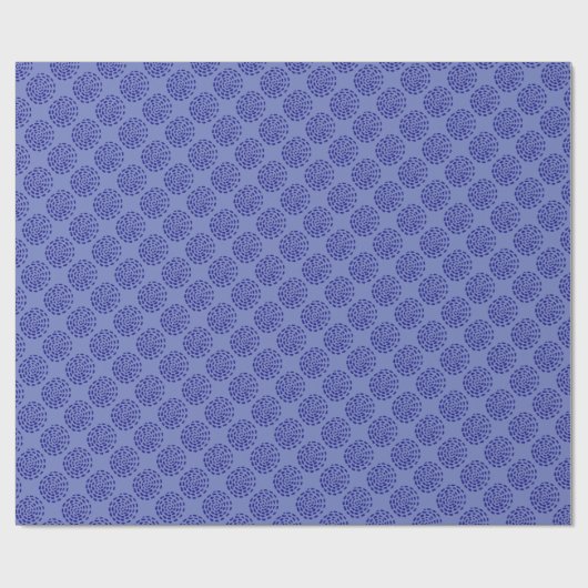 Indigo donkerblauw gestreept cirkelpatroon op blau cadeaupapier (Vlak)