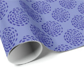 Indigo donkerblauw gestreept cirkelpatroon op blau cadeaupapier (Rol Hoek)