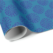 Indigo donkerblauw gestreept cirkelpatroon op blau cadeaupapier (Rol Hoek)