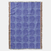 Indigo donkerblauw gestreept cirkelpatroon op blau deken (Voorkant Verticaal)