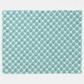 Indigo donkerblauw gestreept cirkelpatroon op blau fleece deken (Voorkant (Horizontaal))