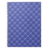 Indigo donkerblauw gestreept cirkelpatroon op blau notitieboek (Voorkant)
