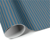 Indigo & Donkergrijze Scheve Strepen Cadeaupapier (Rol Hoek)