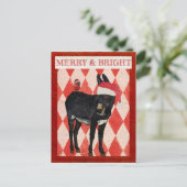 INDIGO DONKEY & CARDINAL CHRISTMAS Postcard Feestdagenkaart (Staand voorkant)