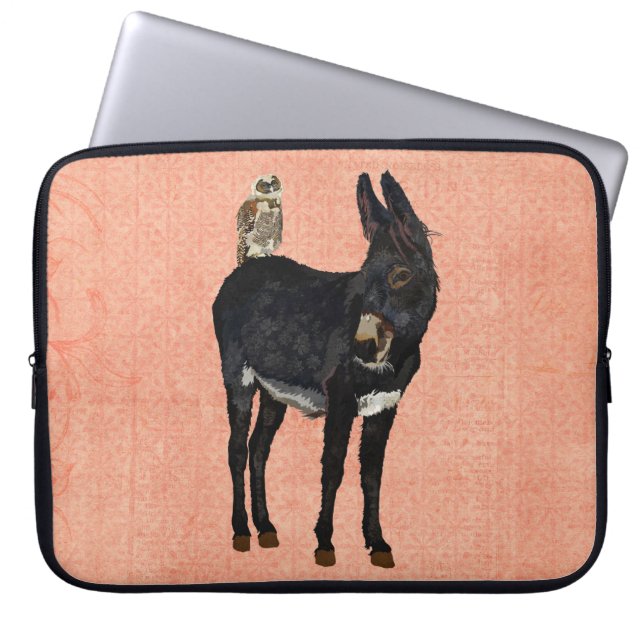 INDIGO DONKEY & COPPER OWL Computer Sleeve (Voorkant)