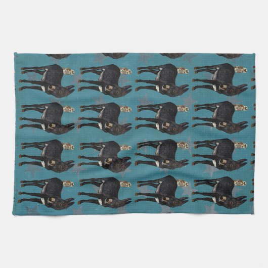 INDIGO DONKEY & OWL-handdoek Theedoek (Horizontaal)