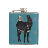 INDIGO DONKEY & OWL STARS Flask Heupfles (Voorkant)