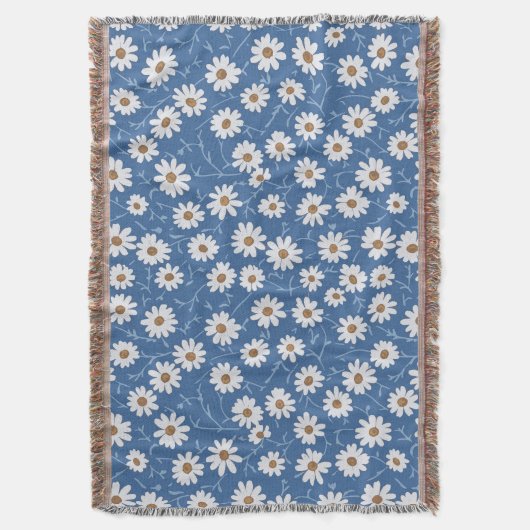 Indigo Dream Daisies Deken (Voorkant Verticaal)