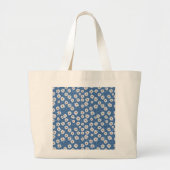 Indigo Dream Daisies Grote Tote Bag (Voorkant)
