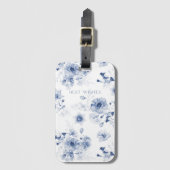 Indigo Dream Floral Pattern Bagagelabel (Voorkant (verticaal))