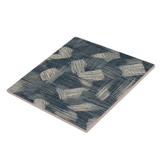 Indigo Dreams ontketende Shibori Japans Tegeltje (Zijkant)