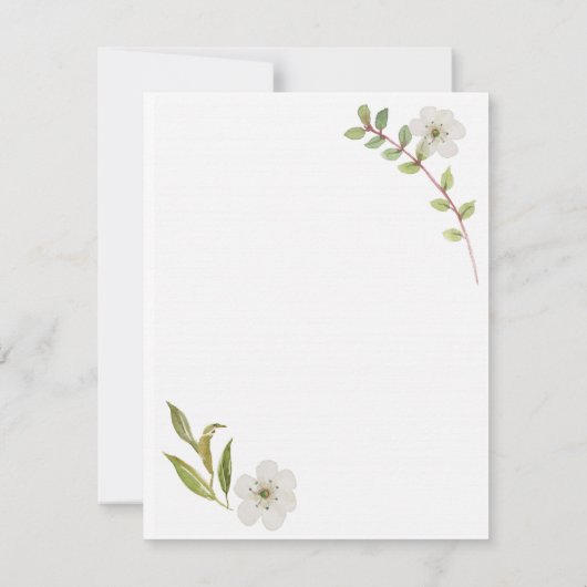 Indigo Dusty Blue Floral Wedding Details Card Kaart (Achterkant)