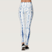 Indigo Dye Blue Itajime Shibori Leggings (Achterkant)