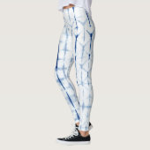 Indigo Dye Blue Itajime Shibori Leggings (Links)