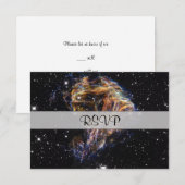 Indigo Edged Stellar Debris Cloud RSVP Kaartje (Voorkant / Achterkant)