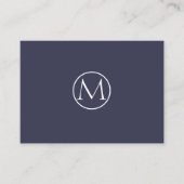 Indigo Elegant Monogram Visitekaartje (Voorkant)