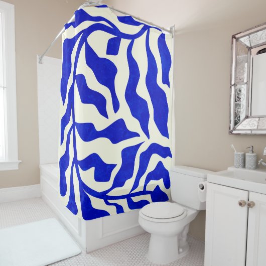 Indigo elegantie douchegordijn (In situ)