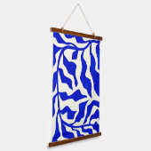 Indigo elegantie hangend wandkleed (Gebogen)