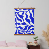 Indigo elegantie hangend wandkleed (Slaapkamer)