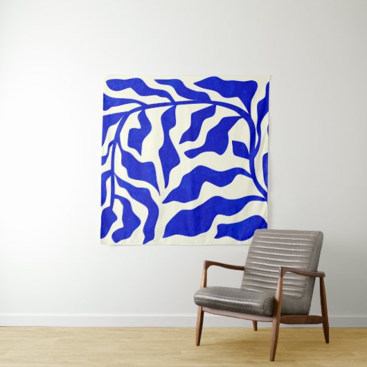 Indigo elegantie wandkleed (In Situ (horizontaal))