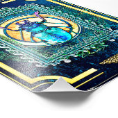 Indigo en Aqua Fairytale Beetle Specimen Art Foto Afdruk (Hoek)