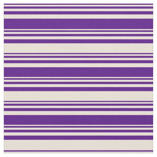 Indigo en Bisque Striped Pattern Stof (Close Up)