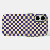 Indigo en boter dambordpatroon Case-Mate iPhone case (Achterkant (horizontaal))