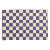 Indigo en boter dambordpatroon kussensloop (Voorkant-Rechts)