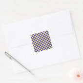 Indigo en boter geruite patroon vierkante sticker (Envelop)