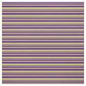 Indigo en Dark Khaki Pattern Stof (Swatch)