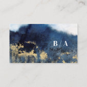 Indigo en Gold Modern Art Visitekaartje (Achterkant)