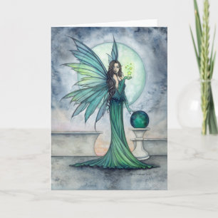 Indigo en Jade Fairy Fantasy Art leeg Kaart