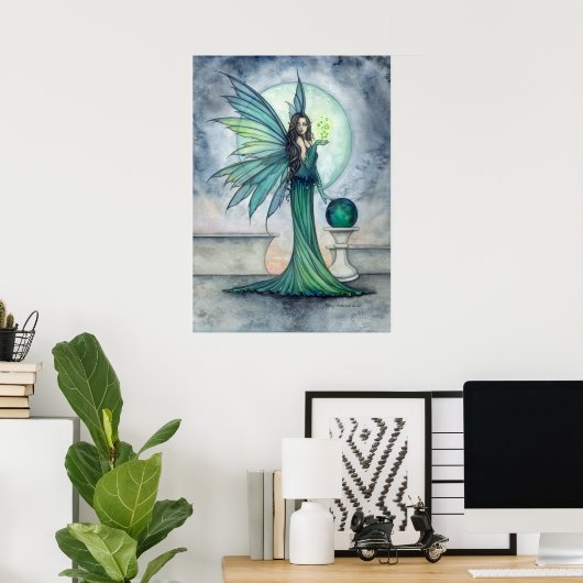 Indigo en Jade Fairy Fantasy Art Molly Harrison Poster (Thuiskantoor)
