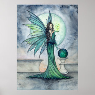 Indigo en Jade Fee Fantasie Kunst Molly Harrison Poster
