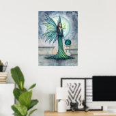 Indigo en Jade Fee Fantasie Kunst Molly Harrison Poster (Thuiskantoor)