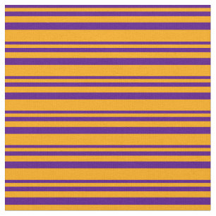 Indigo- en Oranje gekleurde lijnen/strips-patroon Stof