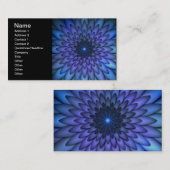 Indigo en Paarse Abstracte Bloemenkunst Visitekaartje (Voorkant / Achterkant)