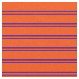 Indigo- en rode strepen/linnen patroon stof