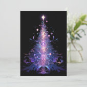 Indigo en Rose Goud Kerstboom Abstract Feestdagenkaart (Staand voorkant)