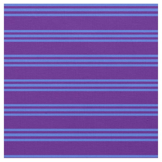 Indigo en Royal Blue Pattern van Stripes Stof (Close Up)
