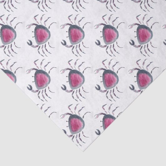 Indigo en Roze krab Tissuepapier (Detail)