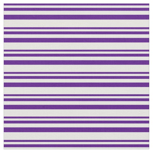 Indigo en White Lines Pattern Stof (Close Up)