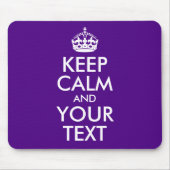 Indigo en wit houden kalm en Jouw tekst Muismat (Voorkant)